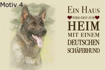 Nostalgieschild - Hundeschild im Retrostil Motiv: Deutscher Schäferhund #4